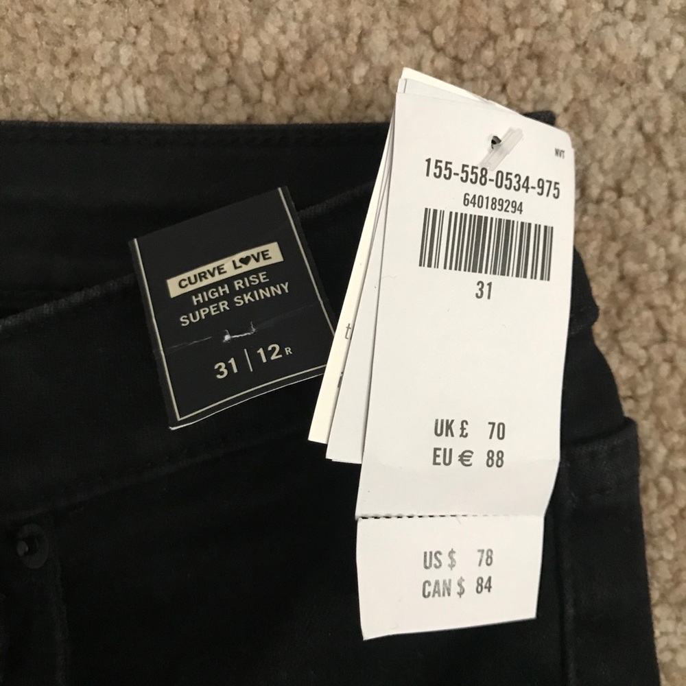 ABERCROMBIE CURVE LOVE HIGH RISE SKINNY JEANS